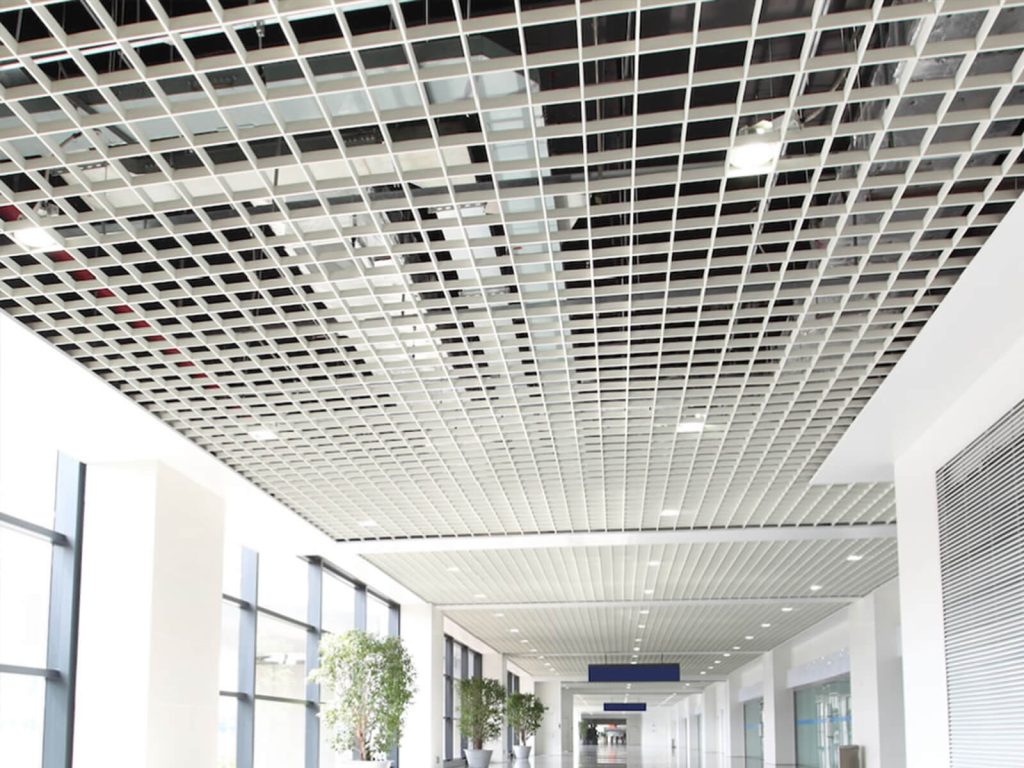 It is a metal grid installed as a false ceiling.