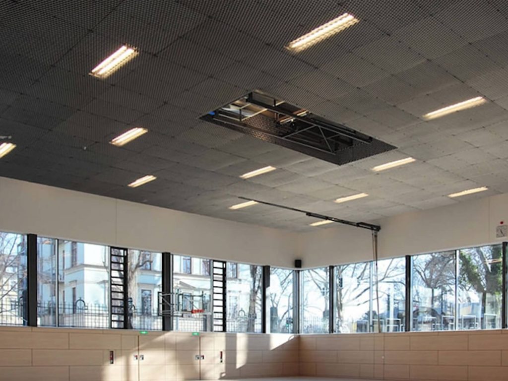 This is a false ceiling installed in a gym room.